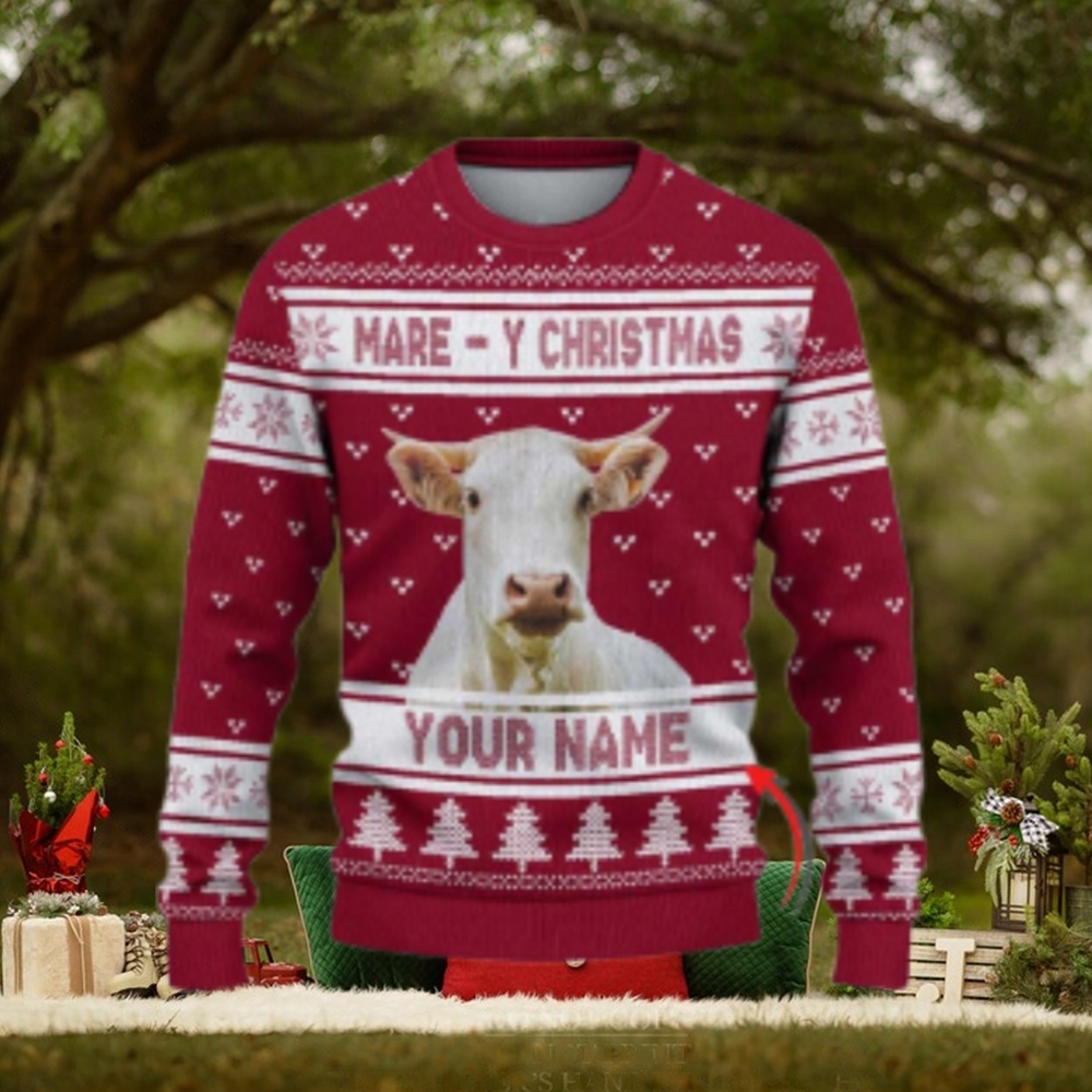 Charolais Mare Y Christmas Ugly Sweater Xmas, Custom Cow Ugly Sweatshirt Gift For Farmer Cow Lover Charolais Mare Y Christmas Ugly Sweater Xmas, Custom Cow Ugly Sweatshirt Gift For Farmer Cow Lover