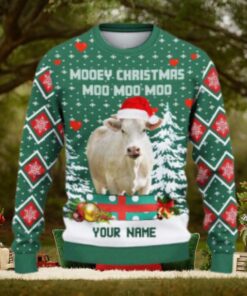 Charolais Moo Moo Moo Ugly Sweater Xmas, Custom Cow Ugly Sweatshirt Gift For Farmer Cow Lover
