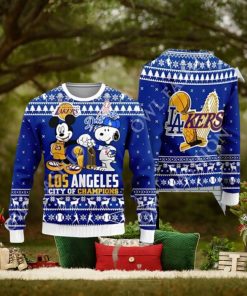 Cheap Mickey And Snoopy Los Angeles Dodgers Ugly Christmas Sweater Jumper