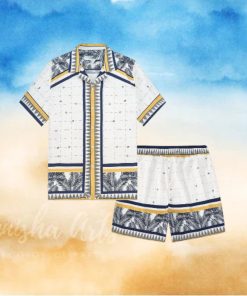 Checkered Hawaiian Palm Leaves Summer Hawaiian Set