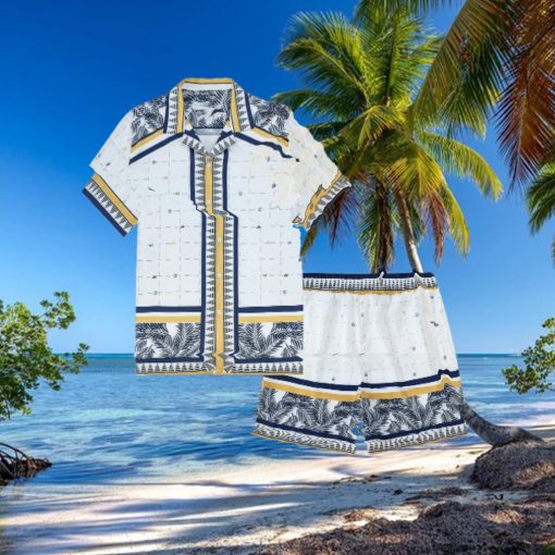 Checkered Hawaiian Palm Leaves Summer Hawaiian Set