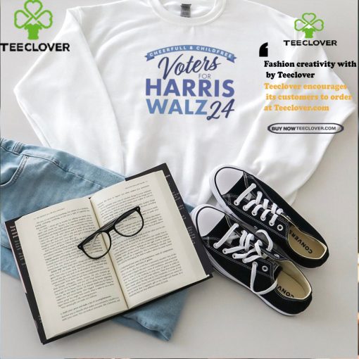 Cheerful and Childfree Voters for Harris and Walz 2024 T Shirt