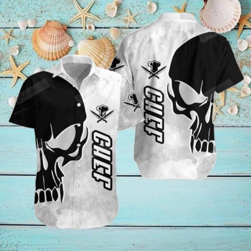 Chef And Knife Skull Hawaiian Shirt Style Gift