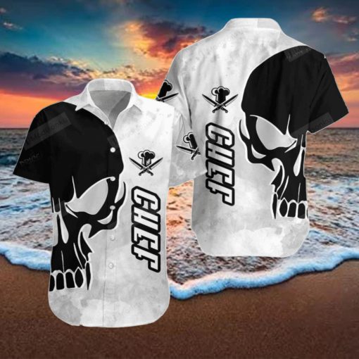 Chef And Knife Skull Hawaiian Shirt Style Gift