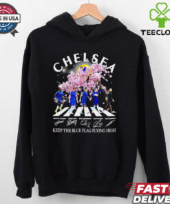 Chelsea FC Keep the blue flag flying high Abbey Road peach blossom signature shirt