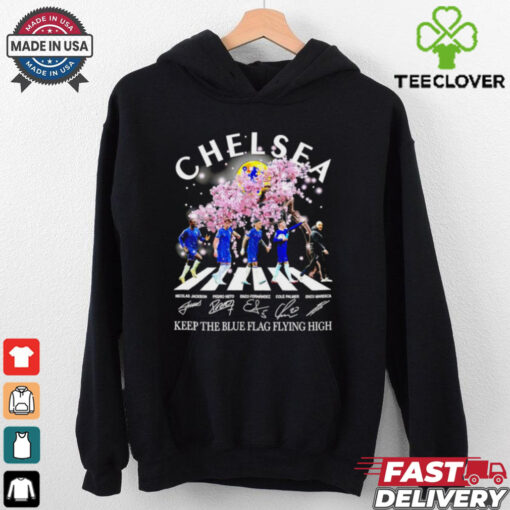 Chelsea FC Keep the blue flag flying high Abbey Road peach blossom signature shirt