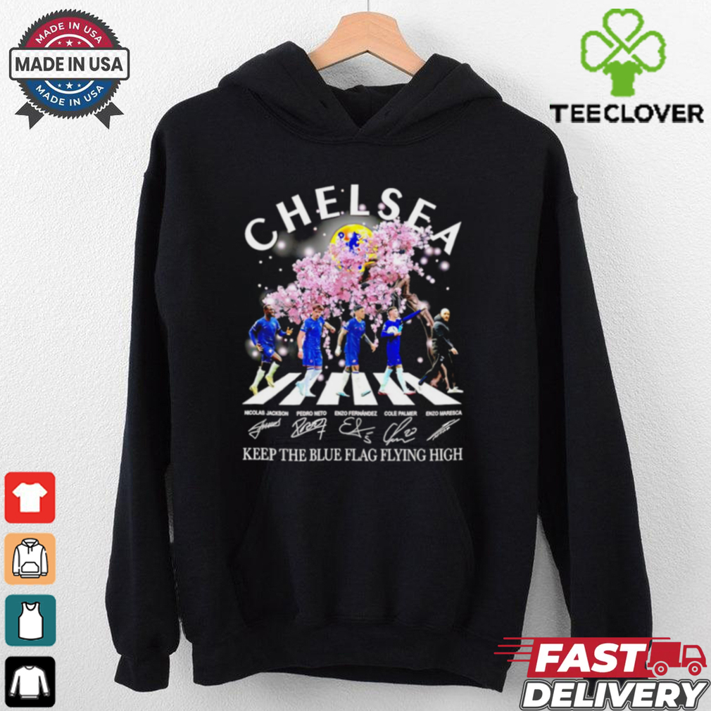 Chelsea FC Keep the blue flag flying high Abbey Road peach blossom signature shirt Chelsea FC Keep the blue flag flying high Abbey Road peach blossom signature shirt