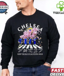 Chelsea FC Keep the blue flag flying high Abbey Road peach blossom signature shirt