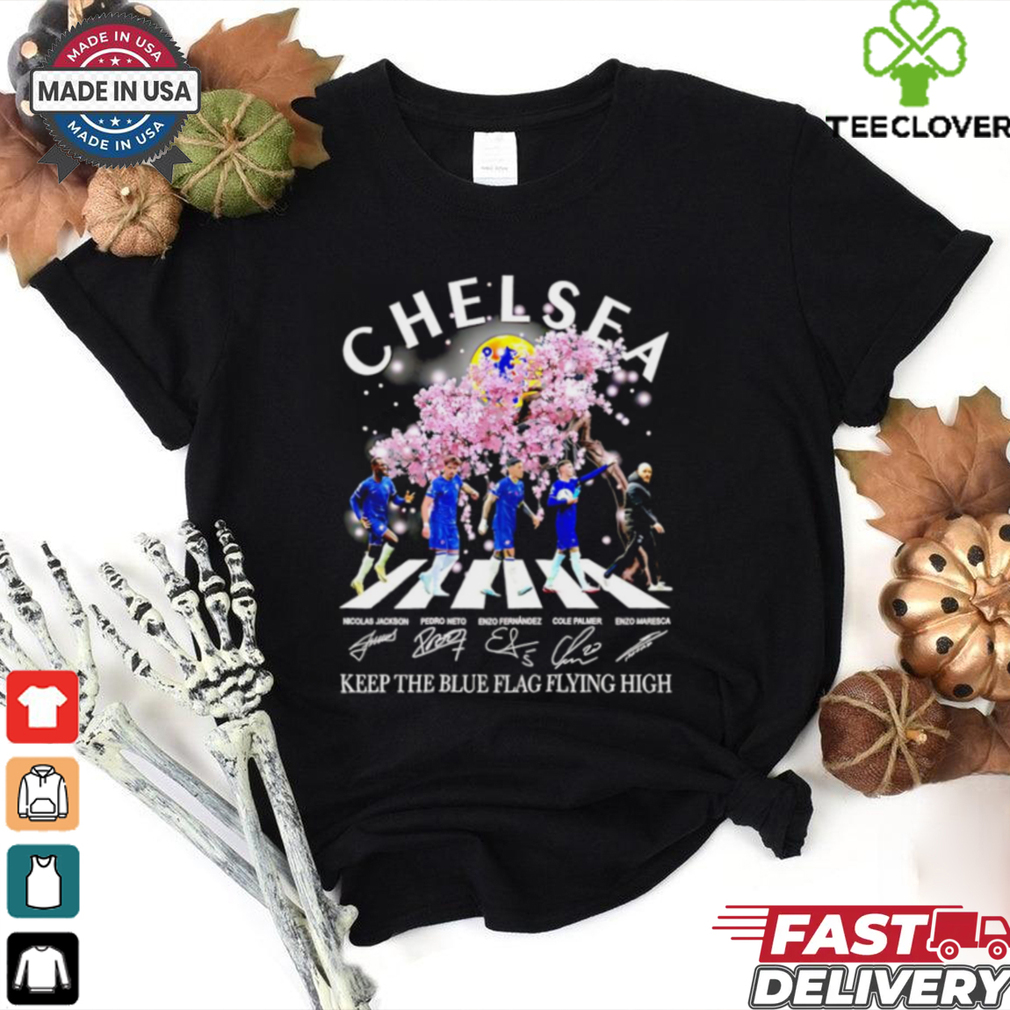 Chelsea FC Keep the blue flag flying high Abbey Road peach blossom signature shirt Chelsea FC Keep the blue flag flying high Abbey Road peach blossom signature shirt