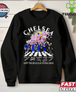 Chelsea FC Keep the blue flag flying high Abbey Road peach blossom signature shirt