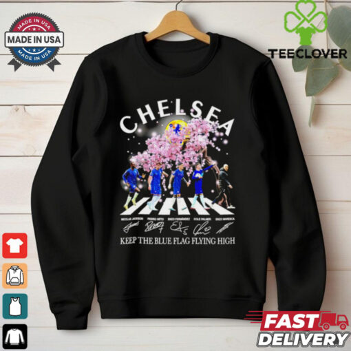 Chelsea FC Keep the blue flag flying high Abbey Road peach blossom signature shirt