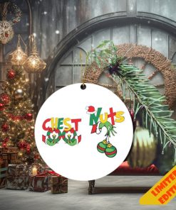 Chest And Nuts Funny Christmas Grinch Hand Holding Boobs Christmas 2023 Holiday Ornament