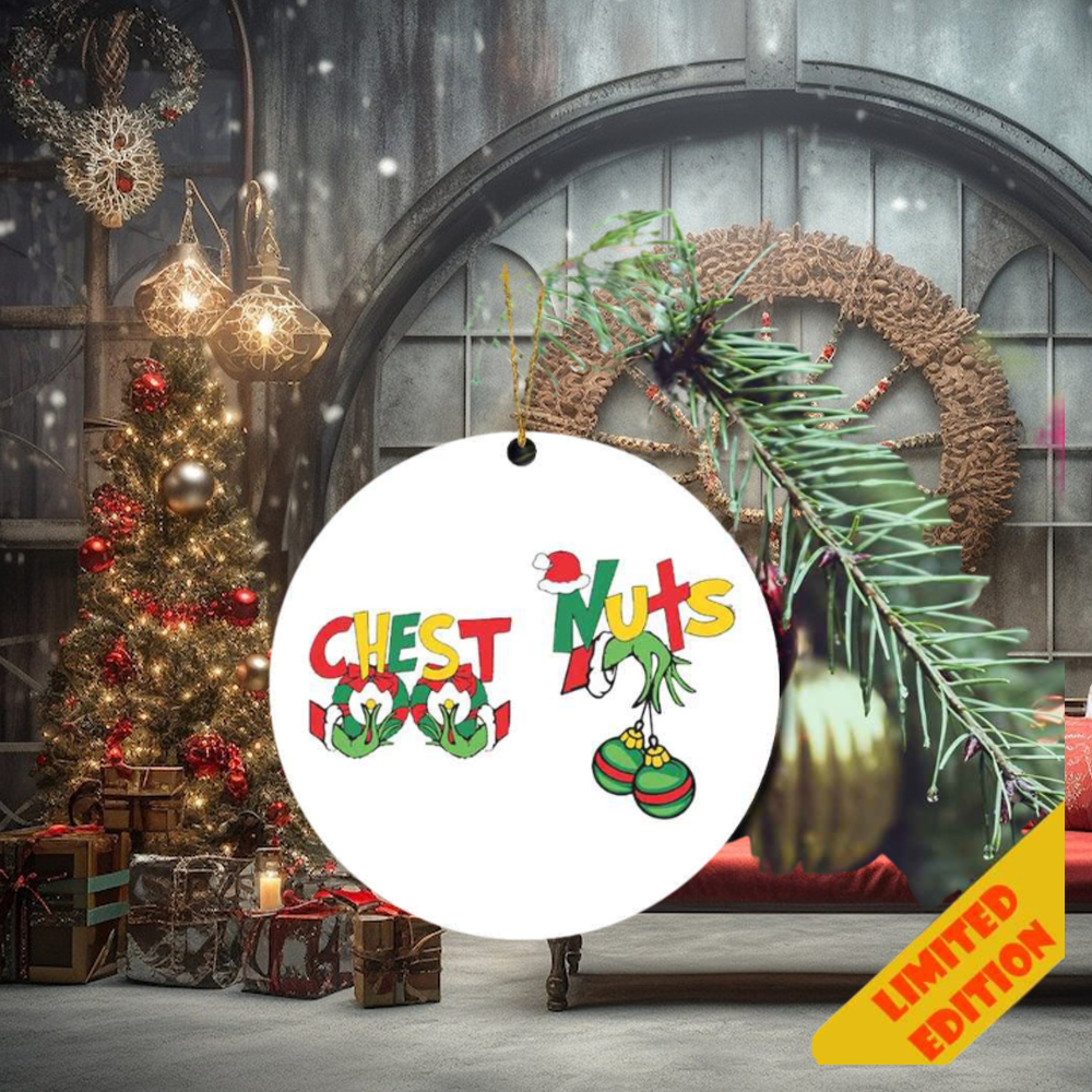 Chest And Nuts Funny Christmas Grinch Hand Holding Boobs Christmas 2023 Holiday Ornament Chest And Nuts Funny Christmas Grinch Hand Holding Boobs Christmas 2023 Holiday Ornament