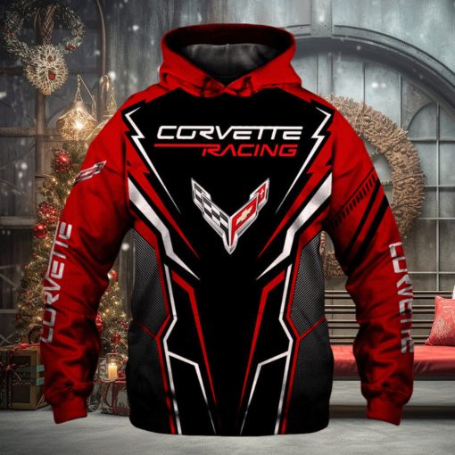 Chevrolet Corvette Racing Red Black Pullover Hoodie