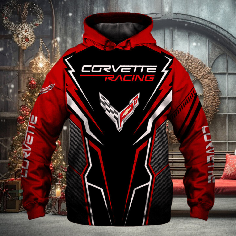 Chevrolet Corvette Racing Red Black Pullover Hoodie Chevrolet Corvette Racing Red Black Pullover Hoodie