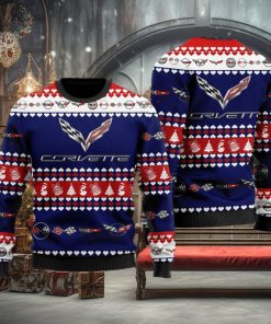 Chevrolet Corvette Ugly Christmas Blue Sweater Design Sweatshirt For Fans Gift