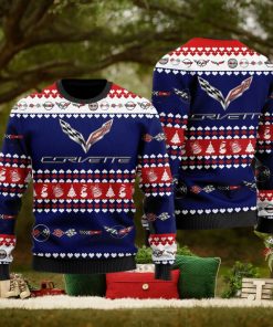 Chevrolet Corvette Ugly Christmas Blue Sweater Design Sweatshirt For Fans Gift