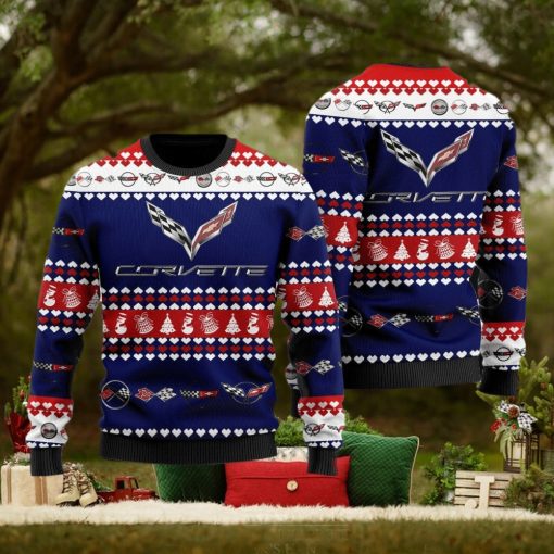 Chevrolet Corvette Ugly Christmas Blue Sweater Design Sweatshirt For Fans Gift