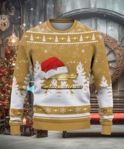 Chevrolet Silverado Ugly Christmas Sweater Tree Santa Hat Car For Fans Gift Familys Holidays
