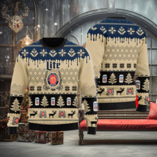 Chevron Pattern Miller Lite Christmas Ugly Sweater