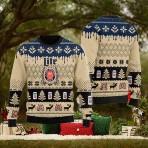 Chevron Pattern Miller Lite Christmas Ugly Sweater