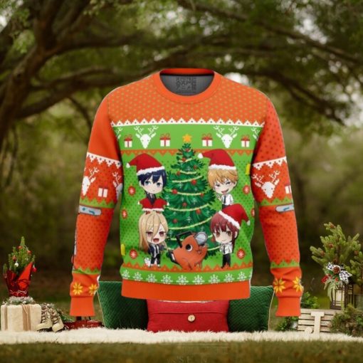 Chibi Chainsaw Man Ugly Christmas Sweaters For Men And Women