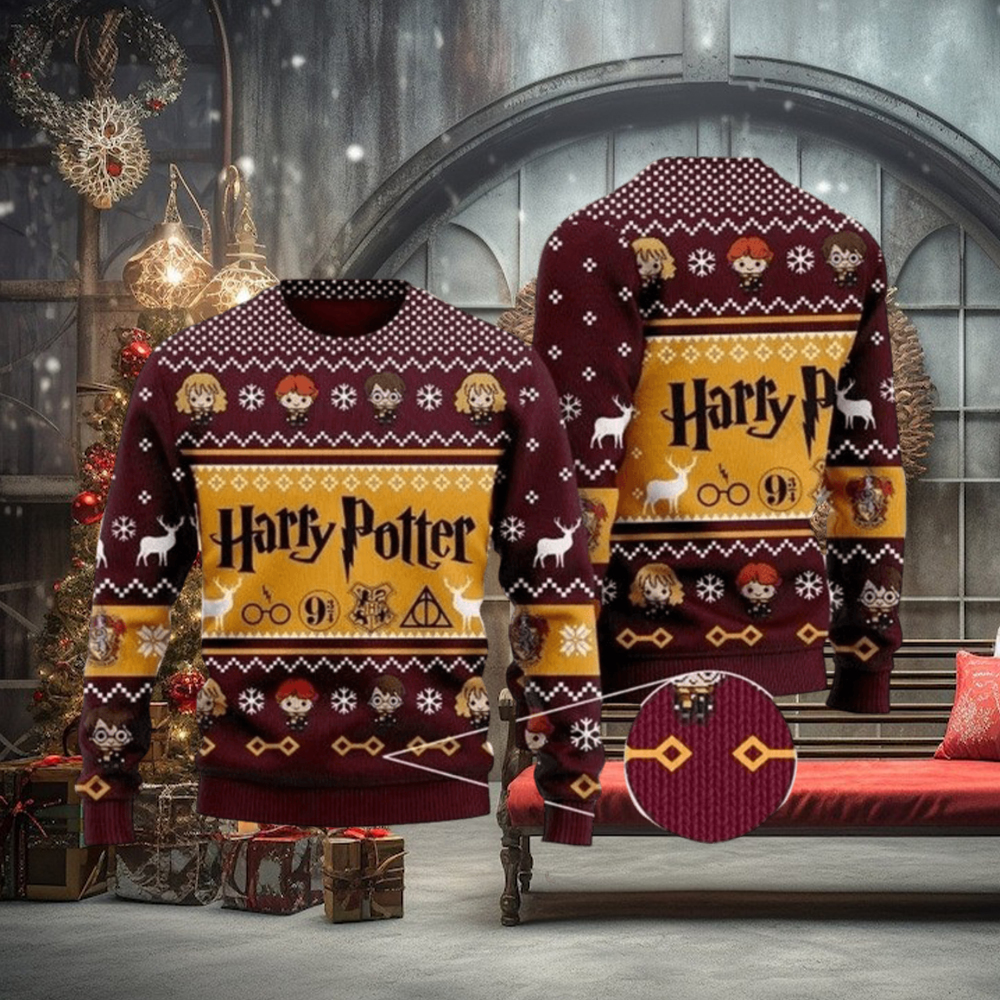 Chibi Harry Potter Characters Ugly Christmas Sweaters Chibi Harry Potter Characters Ugly Christmas Sweaters