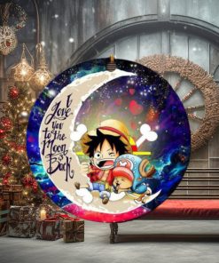 Chibi Luffy And Chopper One Piece Anime Love You To The Moon And Back Galaxy Christmas Decorations Ornament