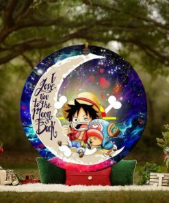 Chibi Luffy And Chopper One Piece Anime Love You To The Moon And Back Galaxy Christmas Decorations Ornament