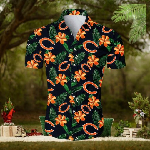 Chicago Bears CB Tropical Flower Pattern All Over Print Hawaiian Shirt White Beach Shirt NFL