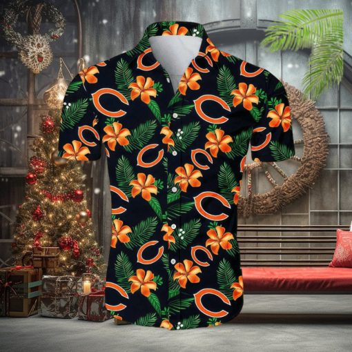 Chicago Bears CB Tropical Flower Pattern All Over Print Hawaiian Shirt White Beach Shirt NFL