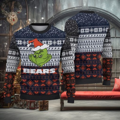 Chicago Bears Christmas Grinch Hot Trending Ugly Sweater For Fans