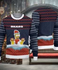 Chicago Bears Christmas Simpson Knitted Ugly Christmas Sweater AOP Gift For  Men And Women