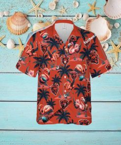 Chicago Bears Coconut Tree Island Hawaiian Shirt AOP Flamingo Play Football For Men Women