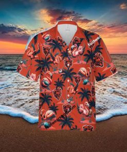 Chicago Bears Coconut Tree Island Hawaiian Shirt AOP Flamingo Play Football For Men Women