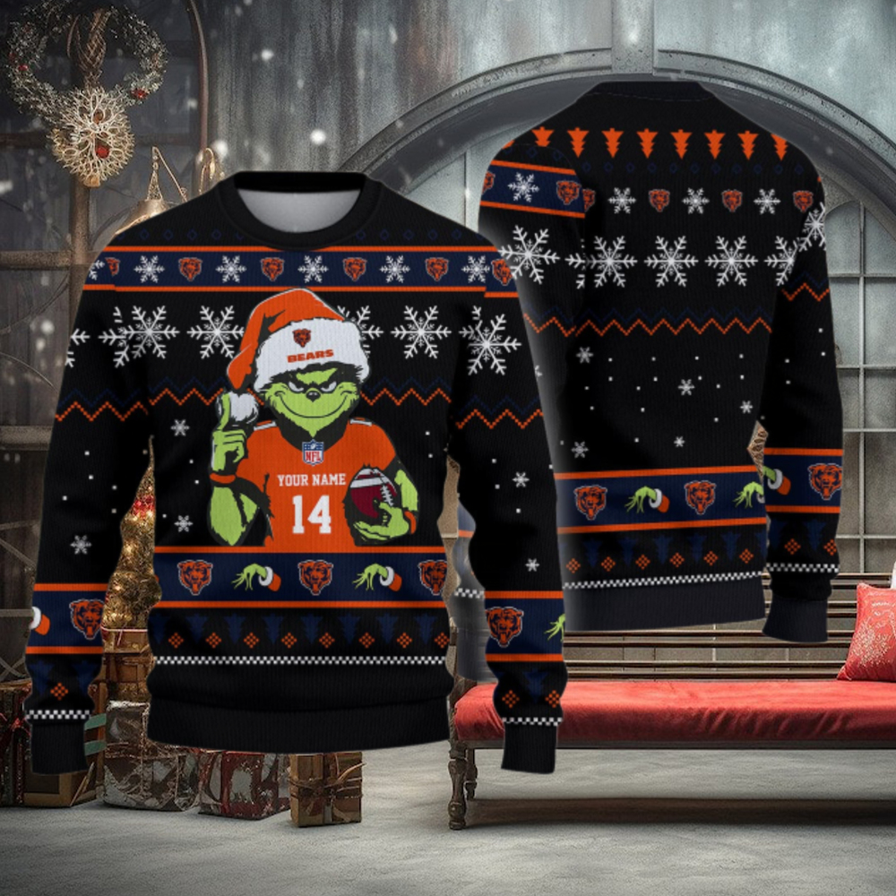 Chicago Bears Custom Chrismas Ugly Sweater Chicago Bears Custom Chrismas Ugly Sweater