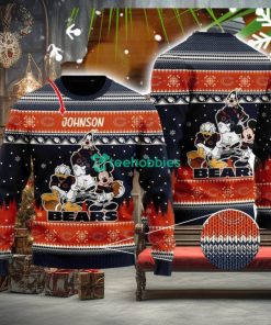 Chicago Bears Disney Donald Duck Mickey Mouse Goofy Custom Name Sport Fans Christmas Gift Ugly Christmas Sweater