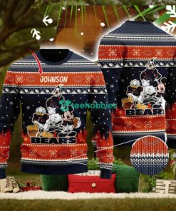 Chicago Bears Disney Donald Duck Mickey Mouse Goofy Custom Name Sport Fans Christmas Gift Ugly Christmas Sweater