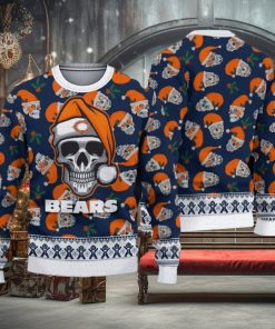Chicago Bears Fans Skull Outwear Ugly Christmas Sweater