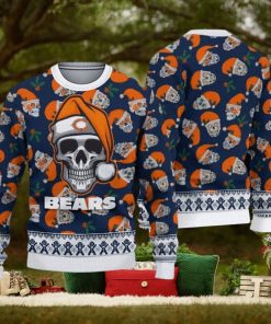 Chicago Bears Fans Skull Outwear Ugly Christmas Sweater