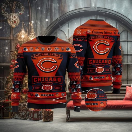 Chicago Bears Football Team Logo Christmas Gift All Over Print Ugly Christmas Sweater