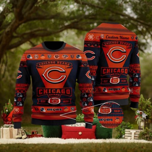 Chicago Bears Football Team Logo Christmas Gift All Over Print Ugly Christmas Sweater