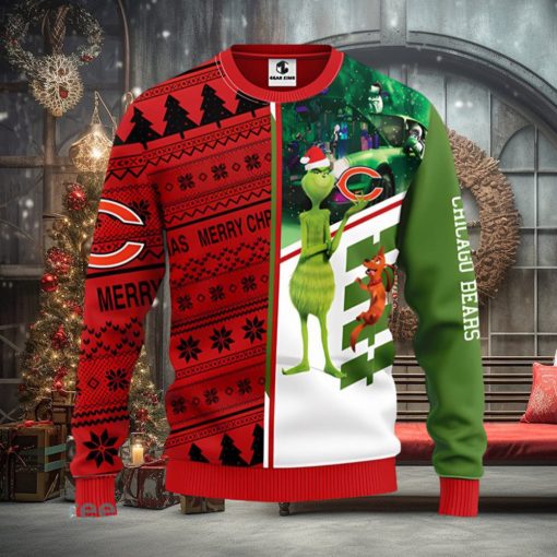 Chicago Bears Grinch Max Dog Christmas Ugly Sweater