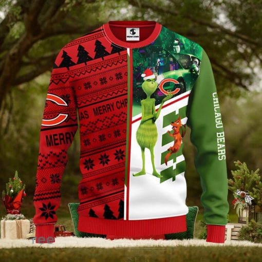 Chicago Bears Grinch Max Dog Christmas Ugly Sweater