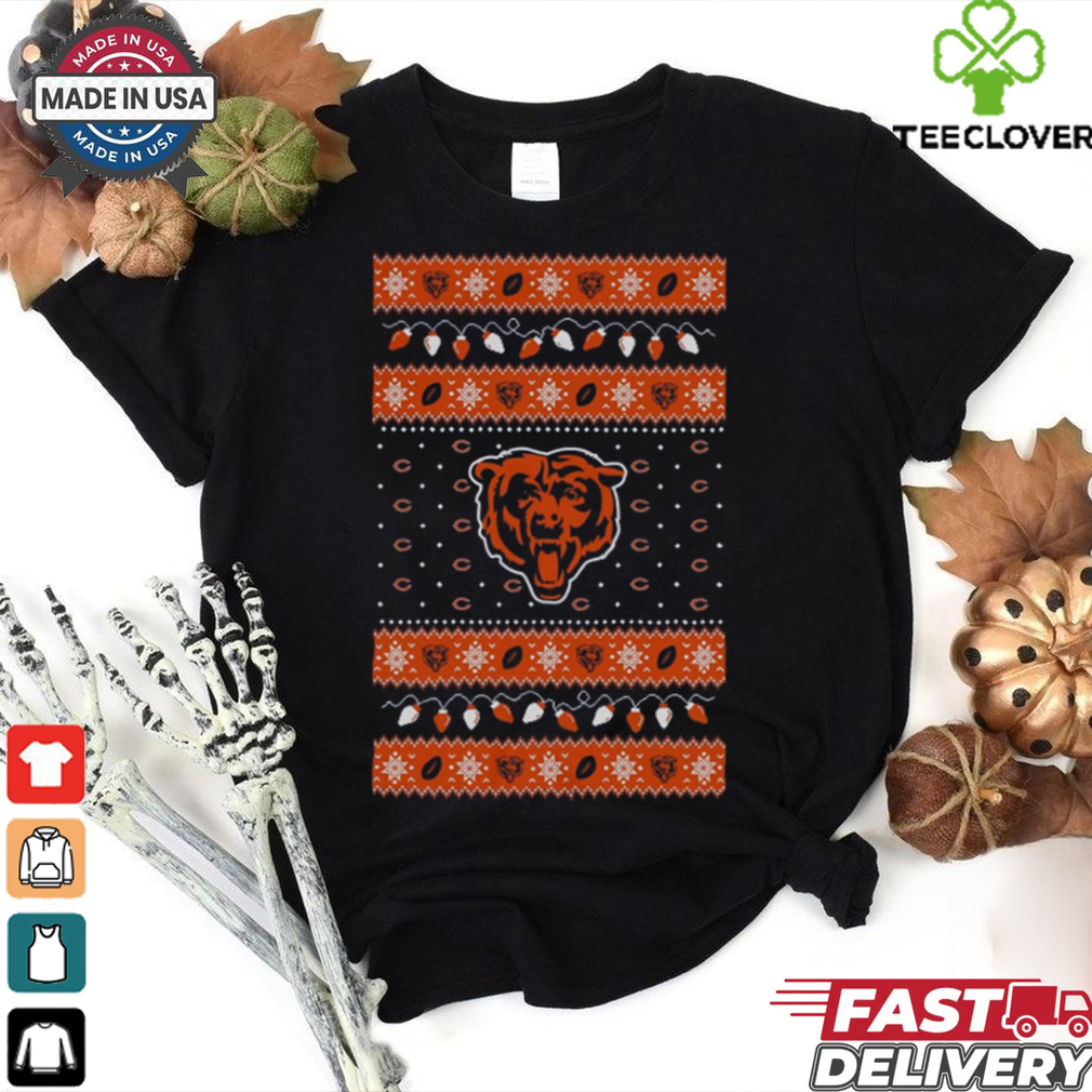 Chicago Bears Holiday Lights Sweater Long Sleeve T Shirt Chicago Bears Holiday Lights Sweater Long Sleeve T Shirt
