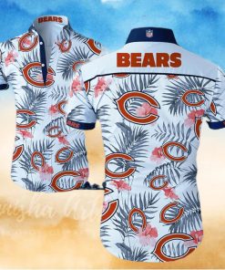 Chicago Bears Logo White Shirt Hawaiian Summer Beach Shirt Full Print