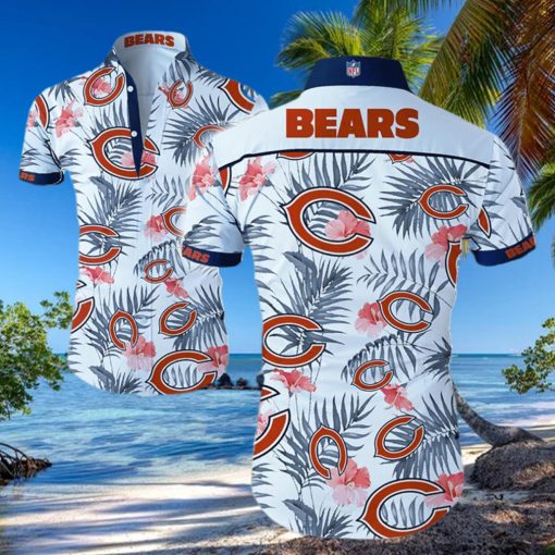 Chicago Bears Logo White Shirt Hawaiian Summer Beach Shirt Full Print