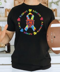 Chicago Bears Love Support Educate Advocate Accept Autism Awareness Shirt