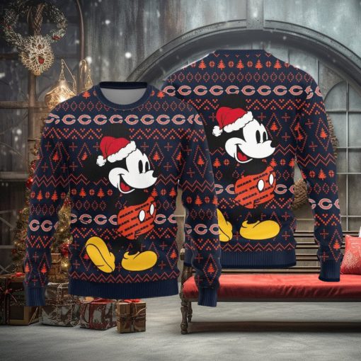 Chicago Bears Mick Mouse Teams Pattern Knitted Sweater For Christmas