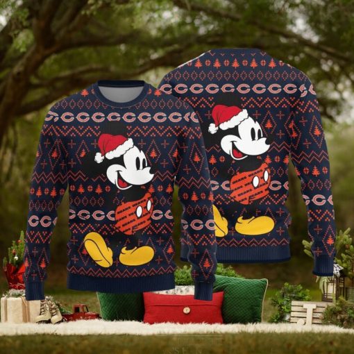 Chicago Bears Mick Mouse Teams Pattern Knitted Sweater For Christmas